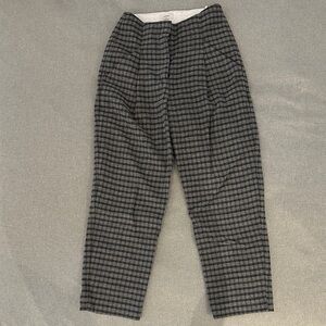 Gray Checkered Woman Pants